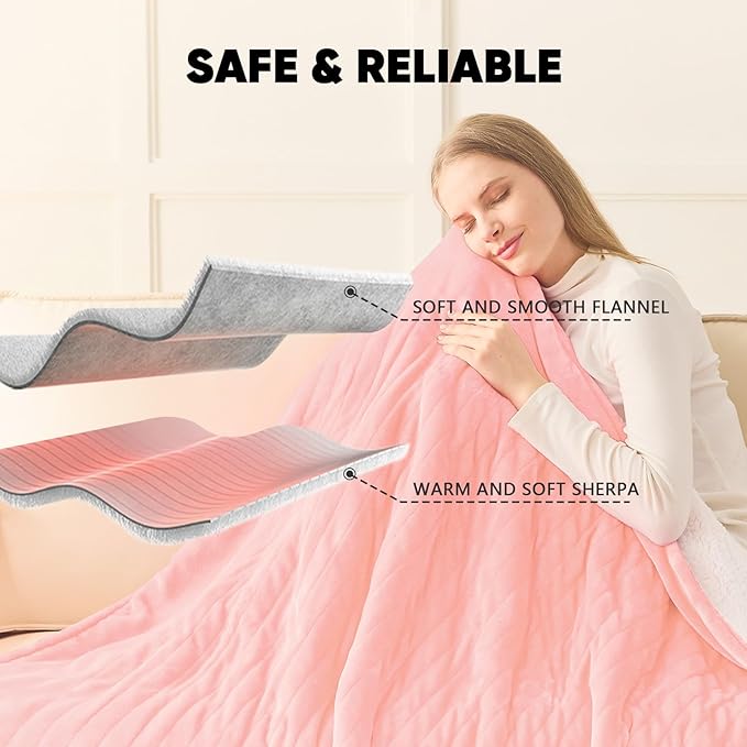greenoak Heated Blanket Electric King Size 100"X90" Dual Control, Heating - Image 7