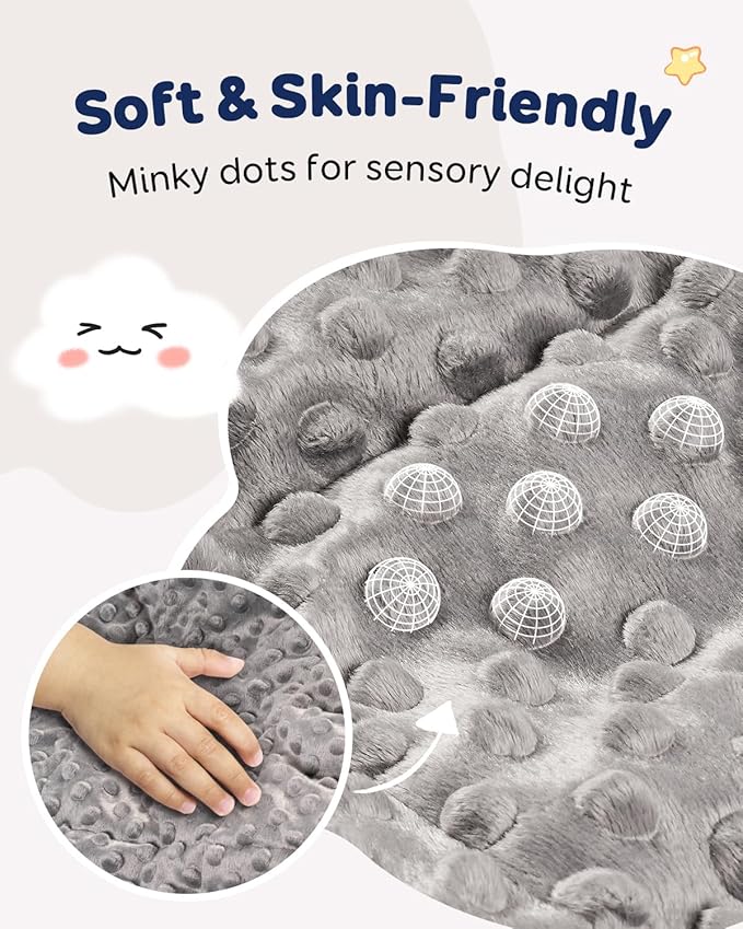 Kivik 3 lbs Weighted Blanket, Cooling Soft Minky Dotted Heavy Blankets Throw - Image 5