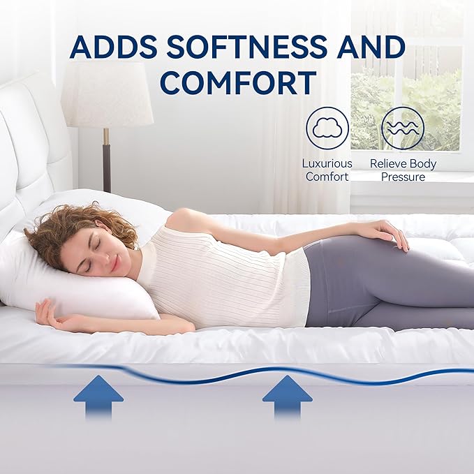 BDEUS Dual Layer 5 Inch Memory Foam Mattress Topper Twin XL Size - Image 3