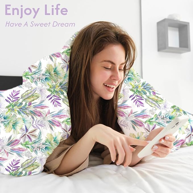 LONAVA Queen Botaincal 3 Pcs Duvet Cover Set, Breathable Soft Microfiber - Image 4