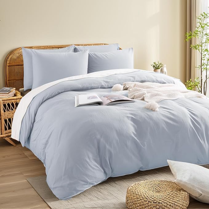 NEXHOME PRO Full Duvet Cover Set, 100% Washed Cotton - Image 7