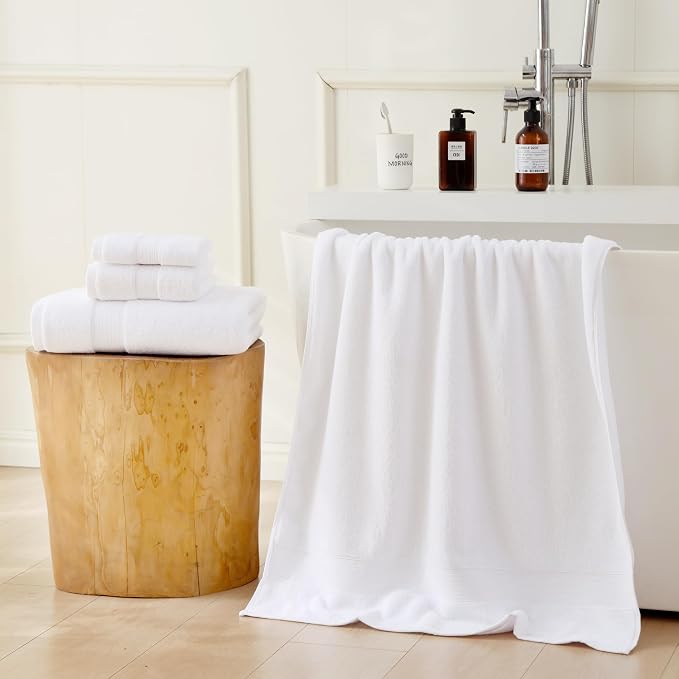 27x55 Bath Towels 100 Percent Cotton 650GSM Luxury Super Soft Absorbent - Image 2