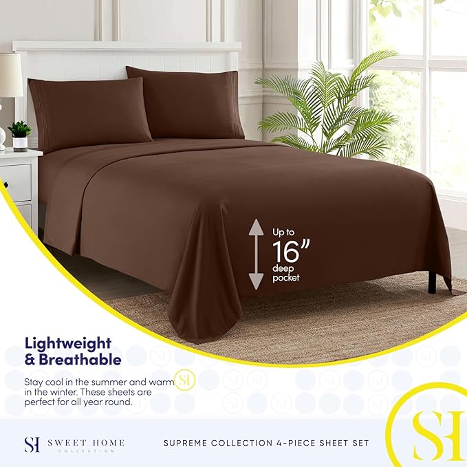 Twin XL Sheets - Breathable Luxury Sheets - 1800 Supreme Collection Extra Soft - Image 3