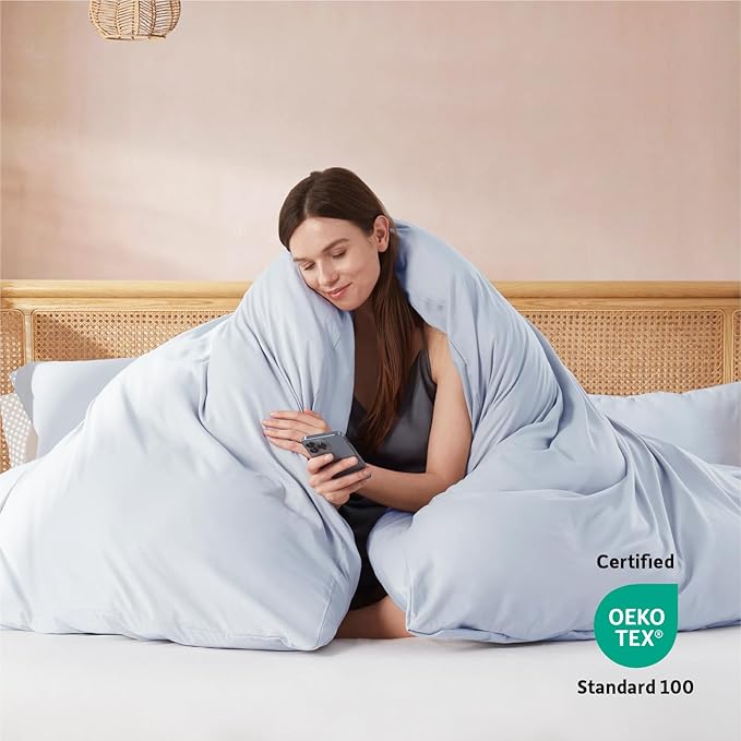 Nestl Ice Blue Duvet Cover King Size - Image 3