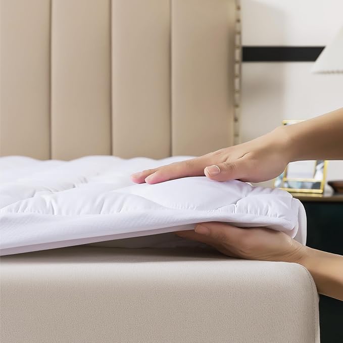 WhatsBedding Queen Mattress Pad, Fitted Queen Mattress Protector Soft - Image 6