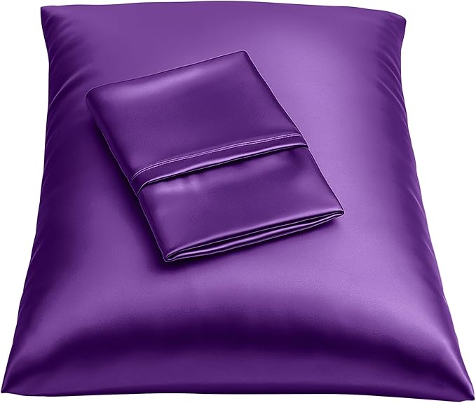 BLISSFORD Purple Satin Pillowcase by BLISSFORD