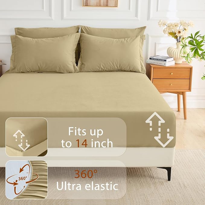 MUXHOMO 7 Pieces King Comforter Set, Soft Bed in a Bag King Size, All Season - Image 6