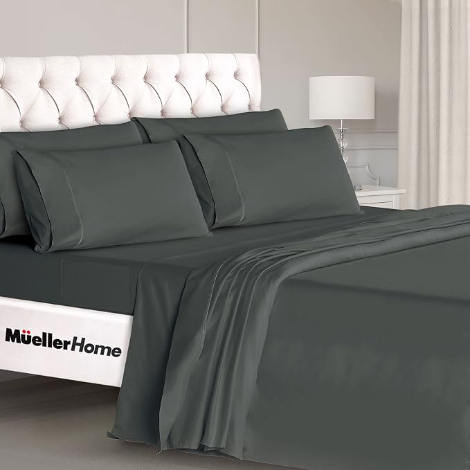 Mueller Ultratemp King Size Sheets Set, Super Soft 1800, 6 Piece, Deep Pocket by Mueller
