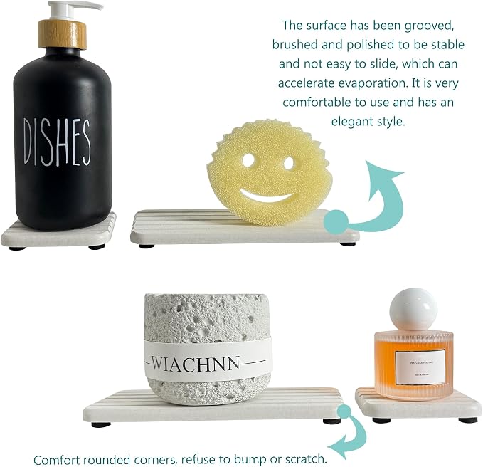 NiuYichee Set of 4 Water Absorbing Stone Trays - Image 5