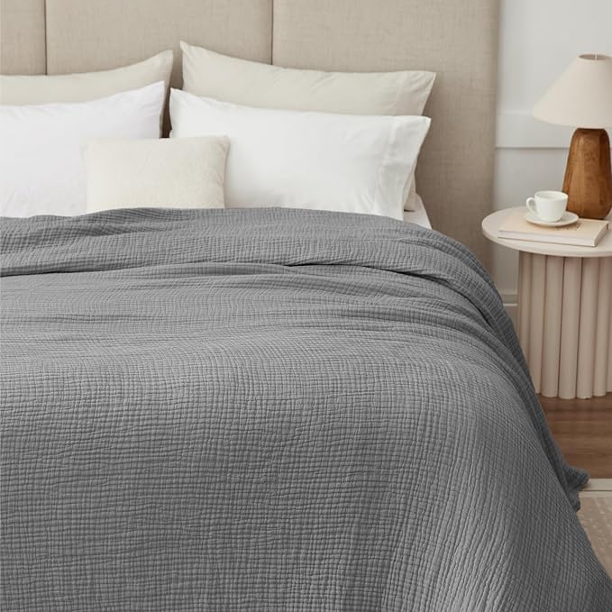 100% Cotton Muslin Blanket Large 50" x 70", 6 Layers Breathable and Lightweight - Image 2