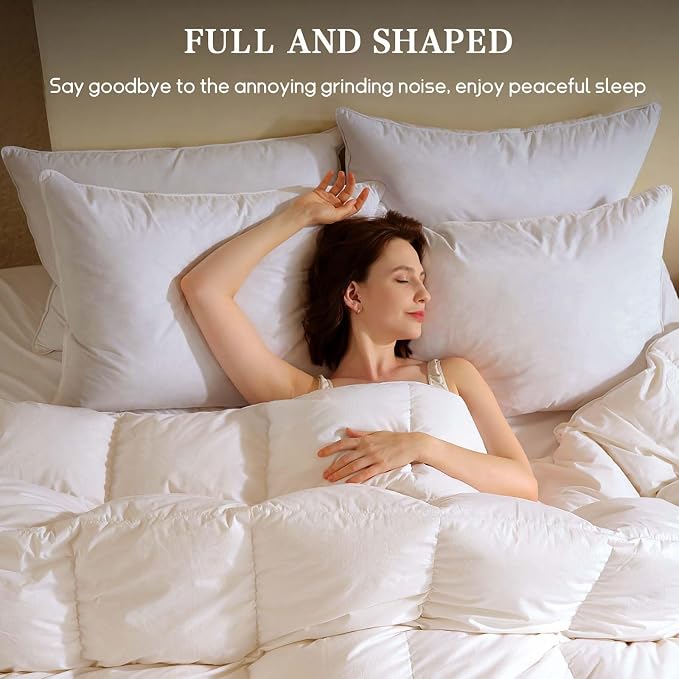 BHZ Down Feather Standard/Queen Pillows Set of 2 Pack, Luxury Hotel Collection - Image 6