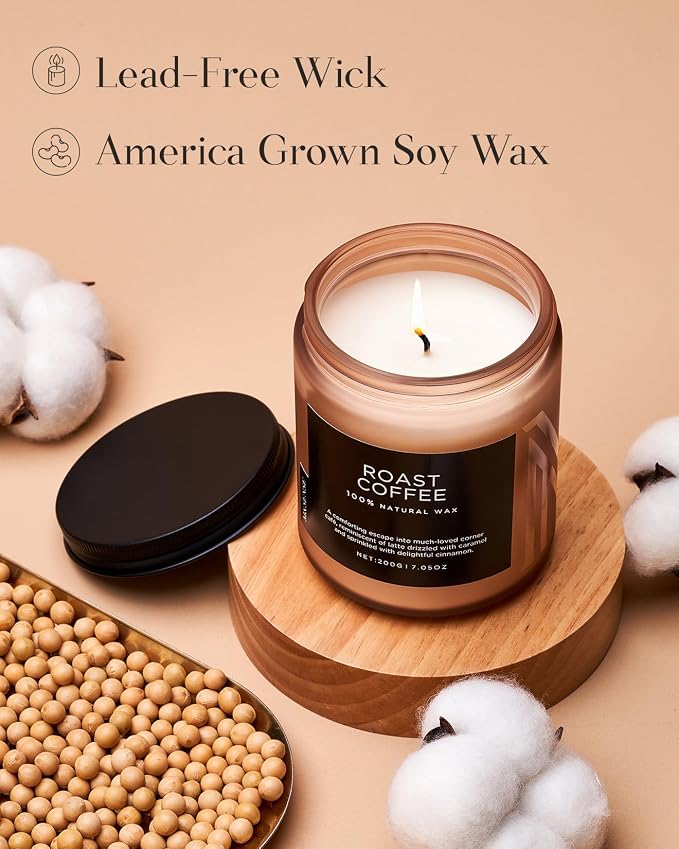 M&SENSE Coffee Scented Candles for Home, 7.05oz Organic Soy Wax, 50 Hours Slow - Image 3