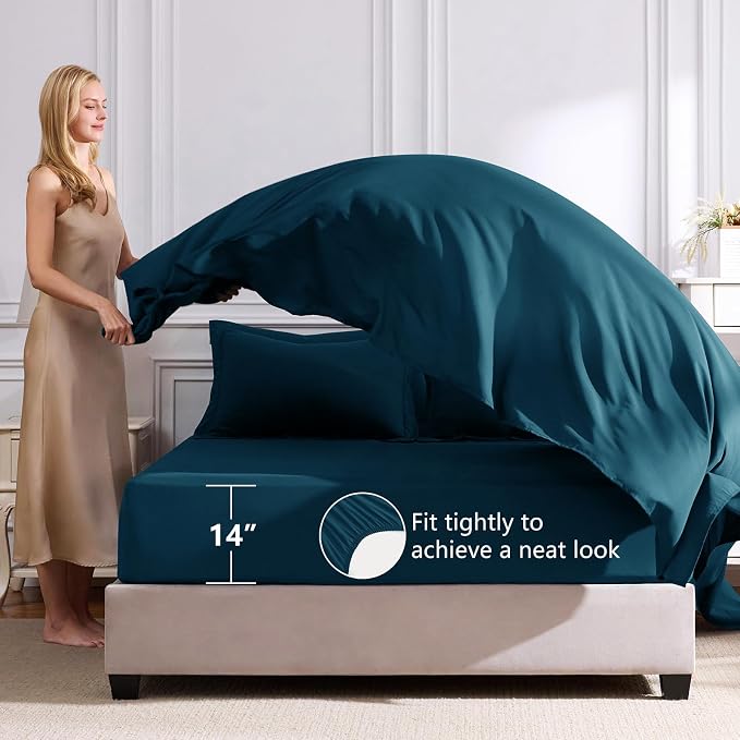 CozyLux King Size Comforter Set Lyons Blue - Image 5