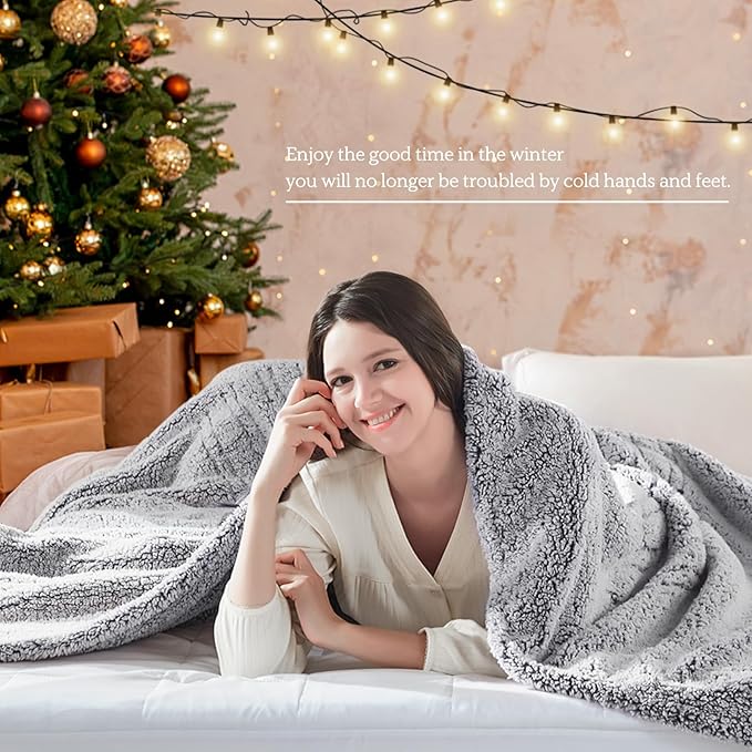 Sealy Electric Blanket Heated Throw 50"x60" Soft Double Sherpa Super Cozy - Image 9