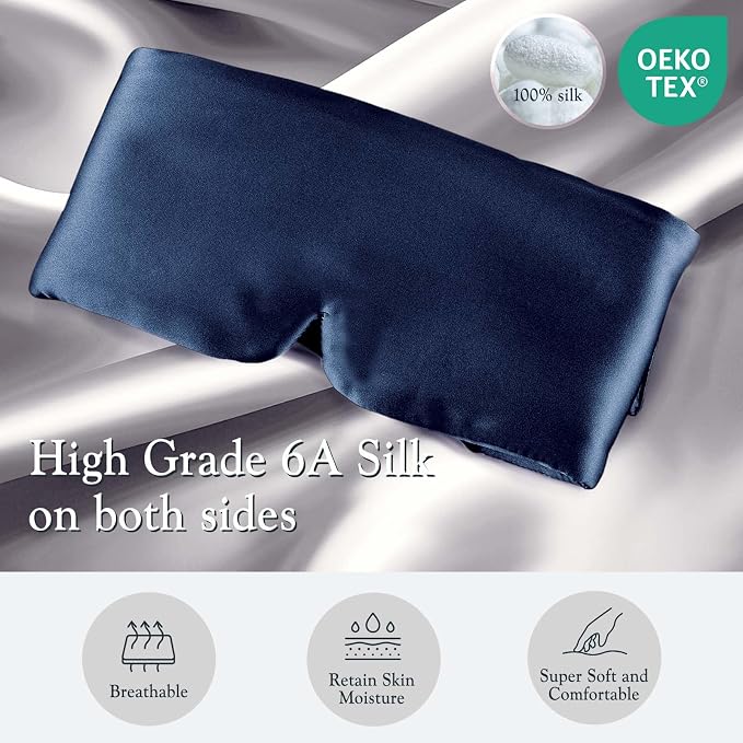 Nature Silk Sleeping Mask Soft Featherweight Eye Mask Large Wrap-Around - Image 7