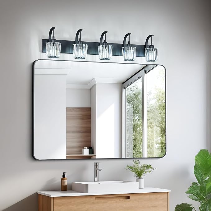 Modern Bathroom Vanity Light, 5-Light Black Wall Sconce - Image 6