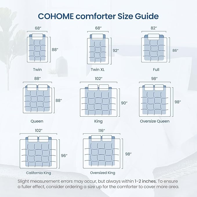 COHOME Premium King Size Comforter, All-Season Quilted Down Alternative Duvet - Image 7