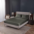Homiest Dark Grey Satin Fitted Sheet Twin Size, Deep Pocket, Luxury & Ultra by Homiest