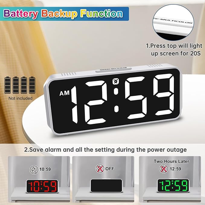 Peakeep Small Digital Alarm Clock Plug in - Image 5
