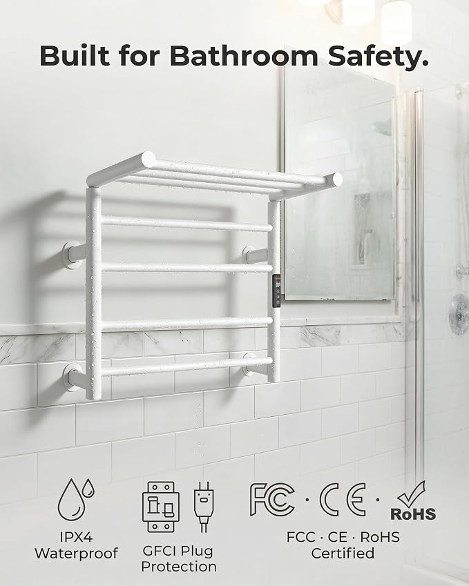 Foldable Heated Towel Rack, Dual-Zone Electric Towel Warmer Rack - Image 4