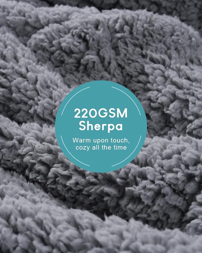 Cottonblue Jacquard Sherpa Weighted Blanket 15lbs - Image 4