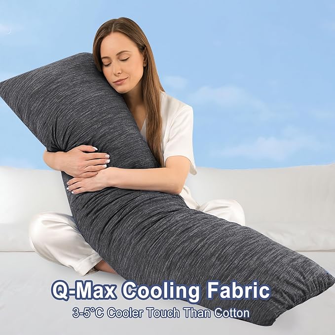 DWCN Cooling Body Pillow for Adults, 20x54 Inch Grey - Image 2