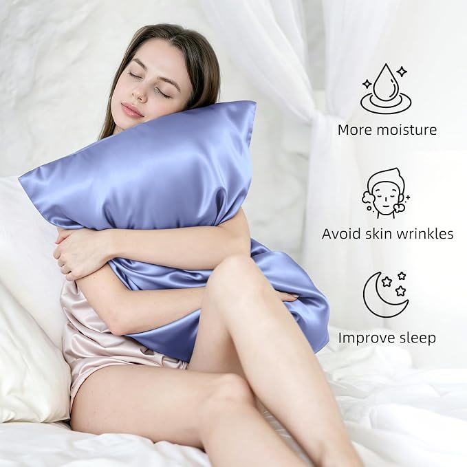 Silk Pillow Cases Mulberry Silk Pillowcases Soft Breathable Both Sided Natural - Image 5