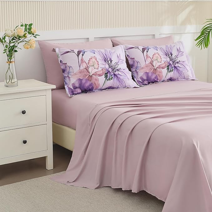 Yogeneg Queen Comforter Set 7 Piece Bed in a Bag, Elegant Floral Botanical - Image 4