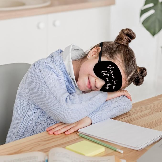 Let Me Sleep Silk Eye Mask for Sleeping, Funny Sleep Mask, Airplane Travel Nap - Image 3