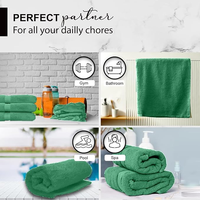 KAHAF COLLECTION 100% Cotton Bath Towels, 24x48 Pack of 6 Towels, Quick Dry - Image 7