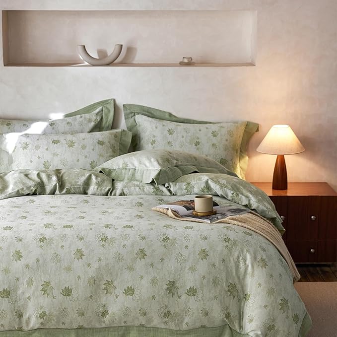 mixinni Yarn-Dyed Jacquard Duvet Cover King, Soft Breathable Double Layer Gauze by mixinni