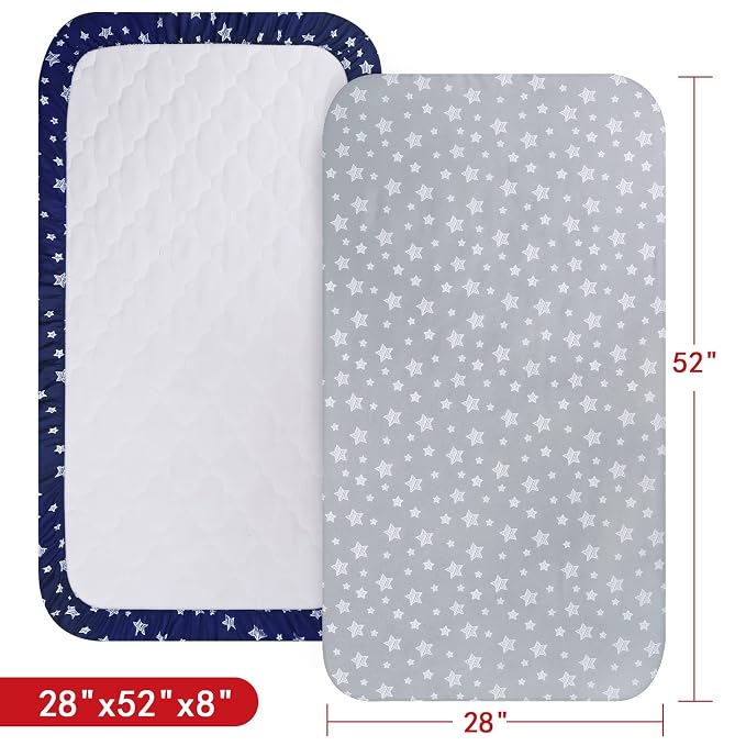 Crib Sheets for Boys or Girls 2 Pack, Fitted Crib Sheet for Standard Size Crib - Image 4