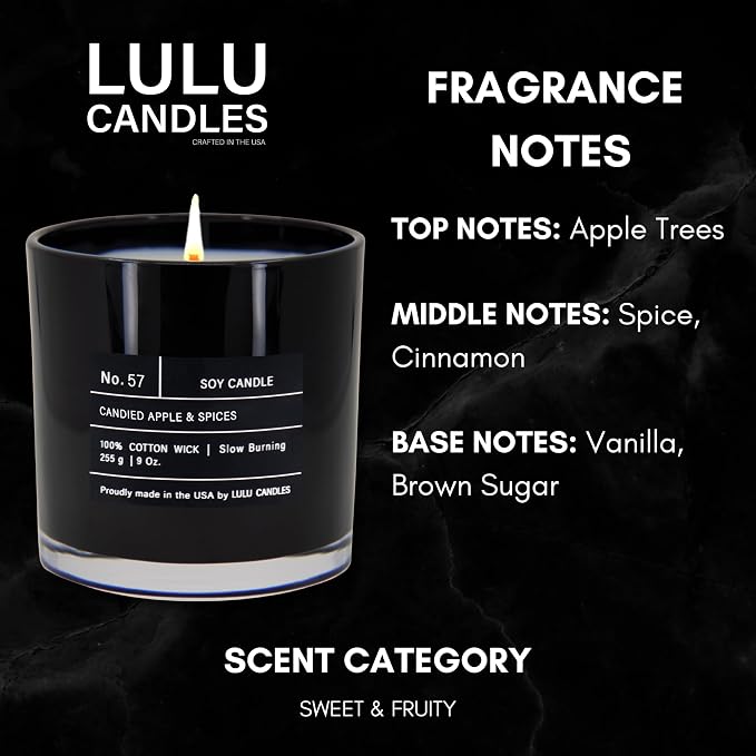 Lulu Candles | Candied Apples & Spices | Smells Sweet & Fruity | Luxury Scented - Image 2