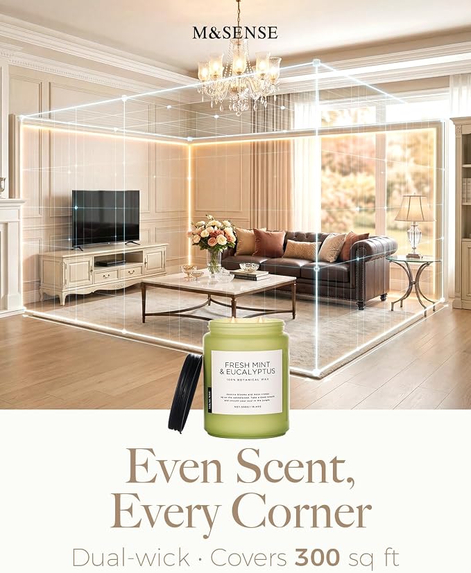 M&SENSE Fresh & Linen Cotton Scented Candles - Image 7