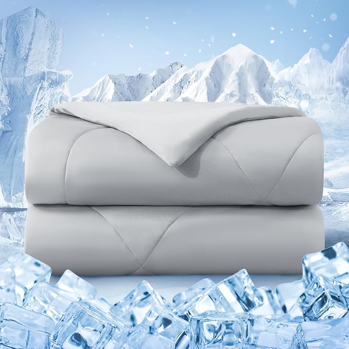 Cooling Comforter Twin Size, Double-Sided Cold Tech Fabric Quilted Bed by bedsmile