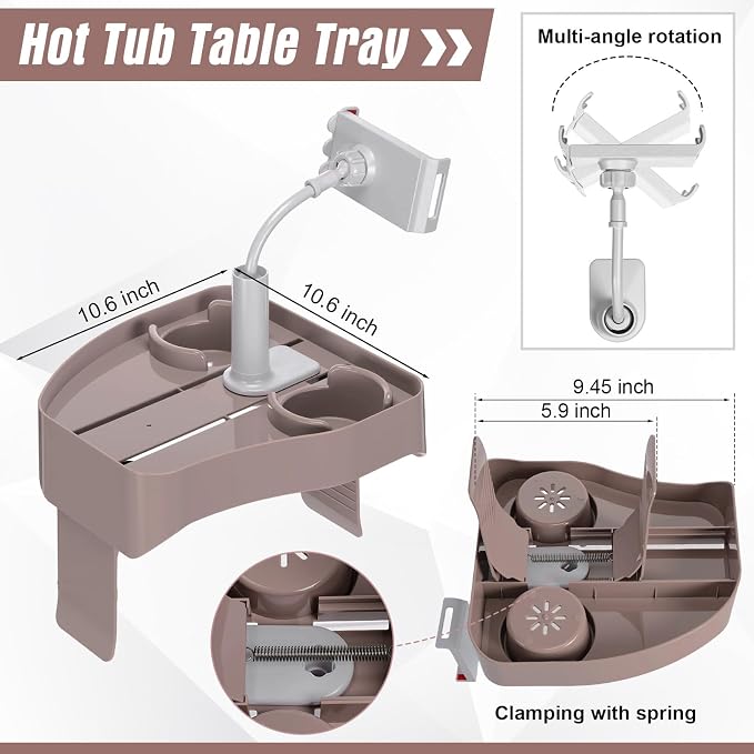 Lewtemi 2 Pcs Hot Tub Table Tray - Image 2