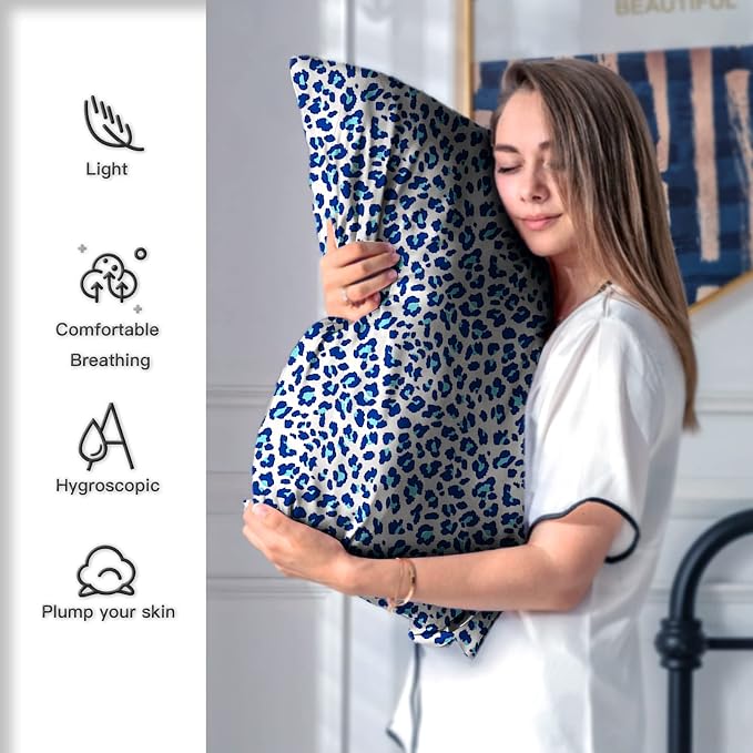 Mulberry Silk Pillowcase for Hair and Skin King Size Leopard Print Silk Pillow - Image 4