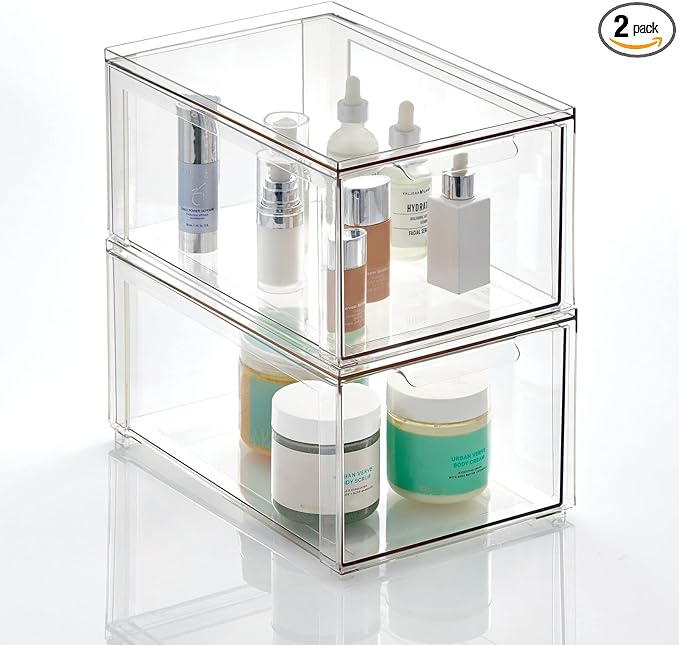 mDesign Plastic Stackable Bathroom Storage by mDesign