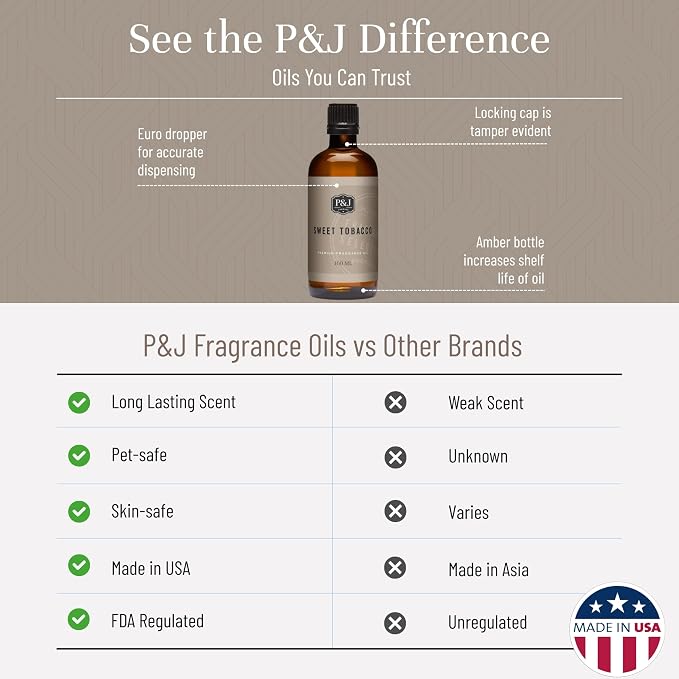 P&J Fragrance Oil Sweet Tobacco 100ml - Image 3