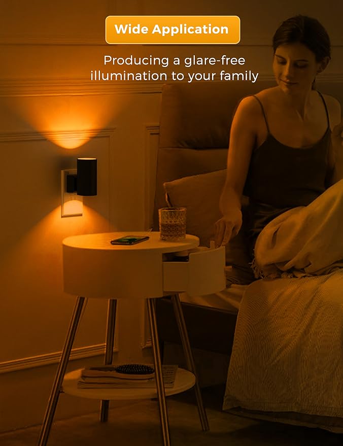 L LOHAS LED Night Light, Amber Nightlight, Dimmable Night Light, Light Sensor - Image 8