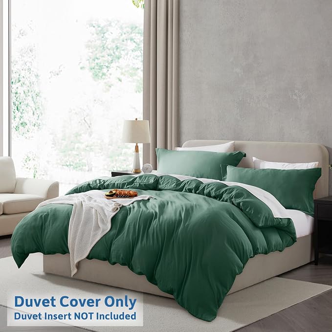 Nestl Dark Green California King Duvet Cover Sets - Image 2
