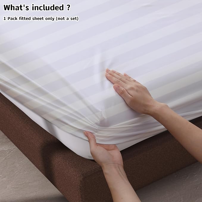 100% Egyptian Cotton Fitted Sheet CK Size, 600 Thread Count, Single Fitted - Image 4