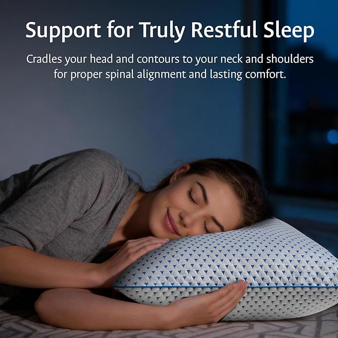 Cooling Gel Memory Foam Pillows Queen Size Set of 2 - Image 3