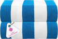 CASA COPENHAGEN Cabana Pool Towel 2Pcs 100% Egyptian Cotton Gift Set- Turquoise by CASACOPENHAGEN