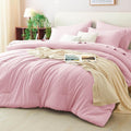 CozyLux Queen Comforter Set Pink, 7 Pieces Bed in a Bag Queen Comforter Set by CozyLux
