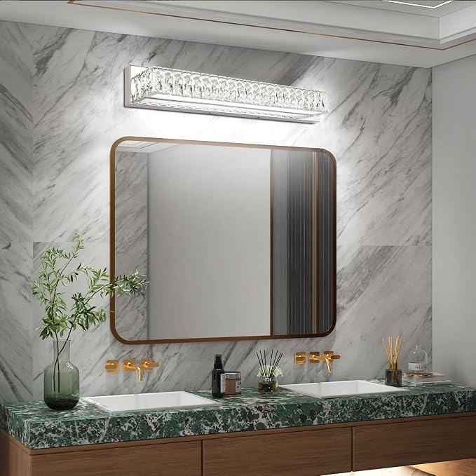 ZUZITO Modern Bathroom Light Fixtures Over Mirror 30 inch Crystal Chrome LED - Image 3