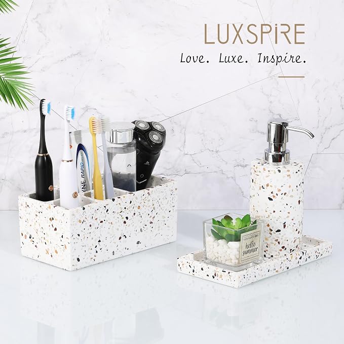 Luxspire Bathroom Vanity Tray, 8 x 4 inch Resin Kitchen Sink Tray - Image 6