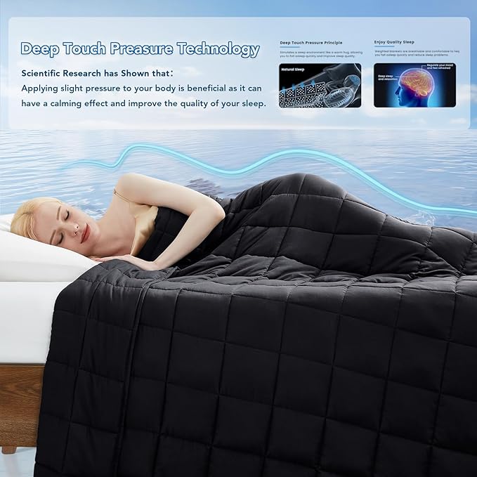 Topcee Weighted Blanket Soft Cooling Heavy Blanket Sleeping, Apply to 190-210 - Image 4