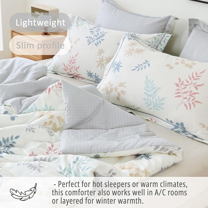 LEMIROE White Cotton Comforter Twin Size 2Pcs - Image 3