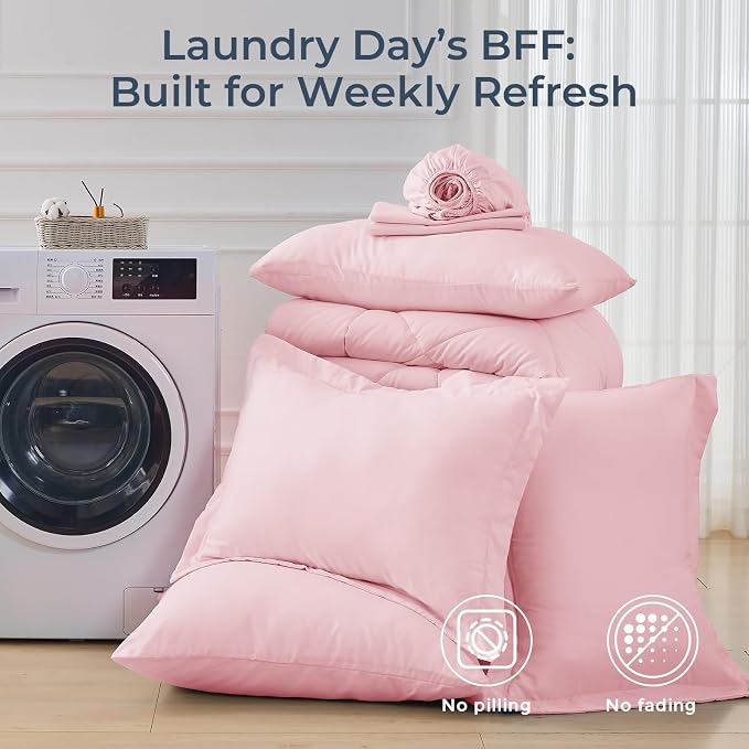 HEVUMYI Pink Queen Comforter Set - Image 7